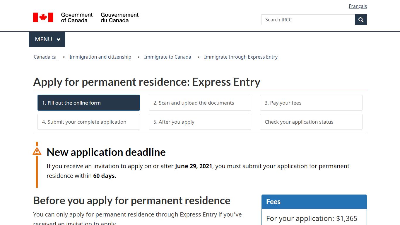Apply for permanent residence: Express Entry - Canada.ca