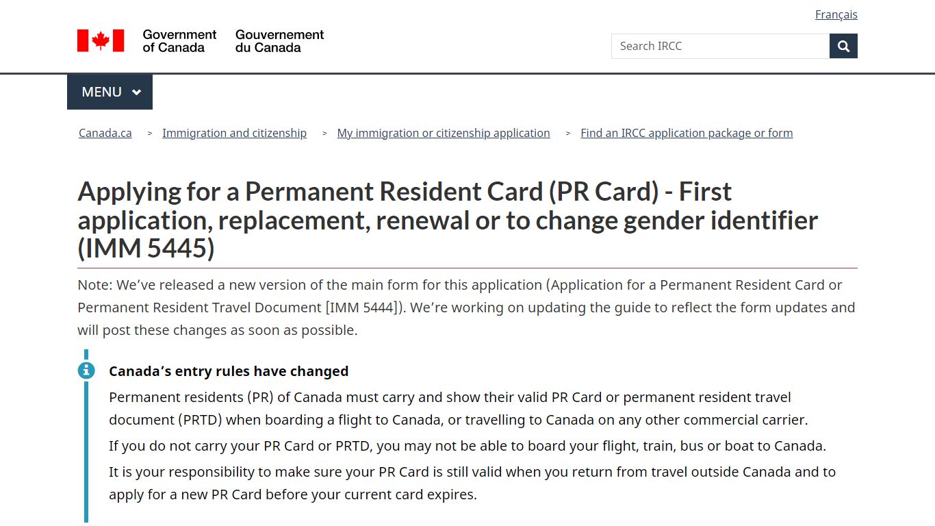 Applying for a Permanent Resident Card (PR Card) - canada.ca