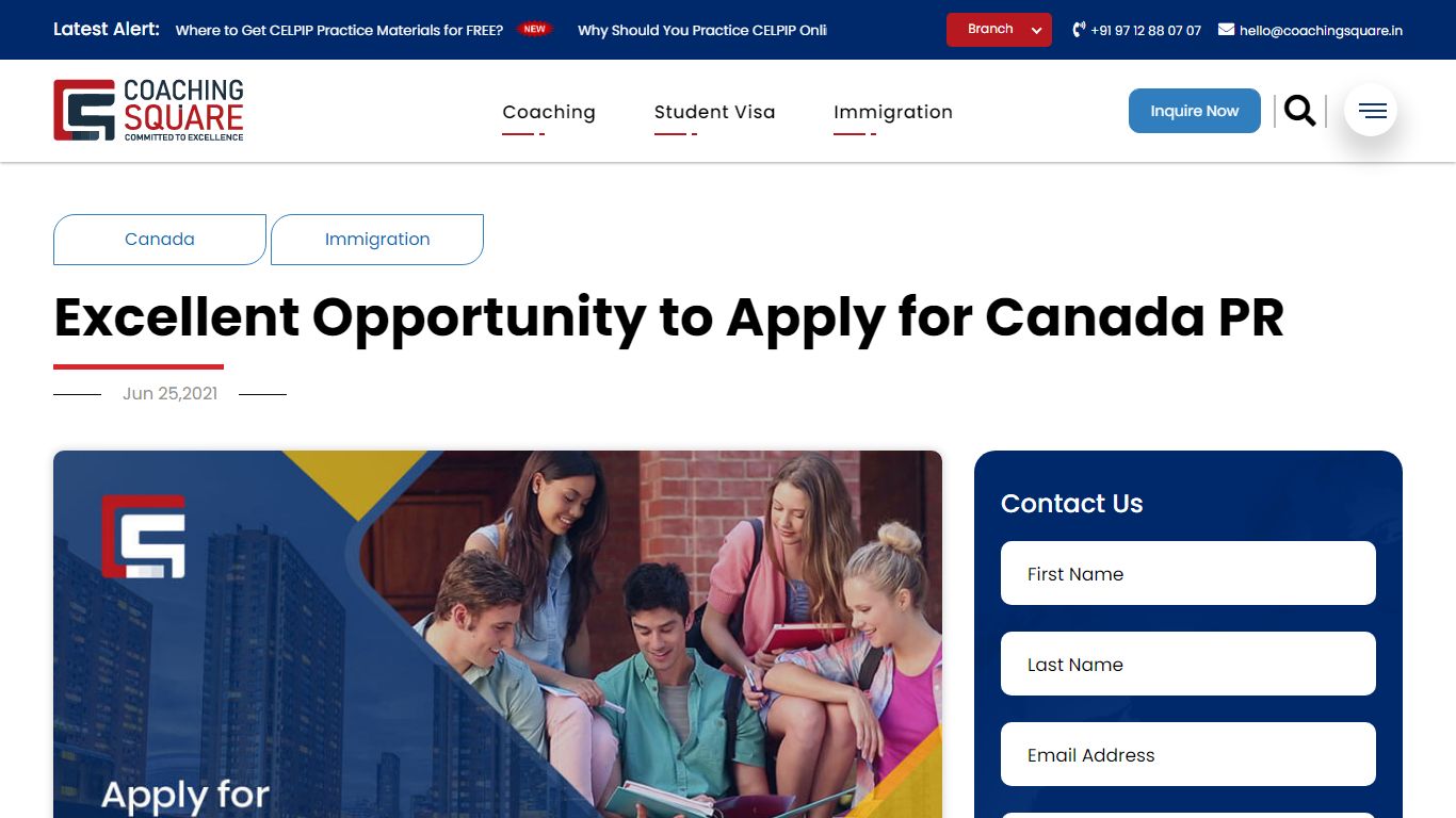 Excellent Opportunity to Apply for Canada PR