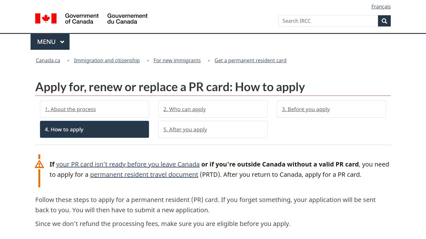 Apply for, renew or replace a PR card: How to apply - Canada.ca