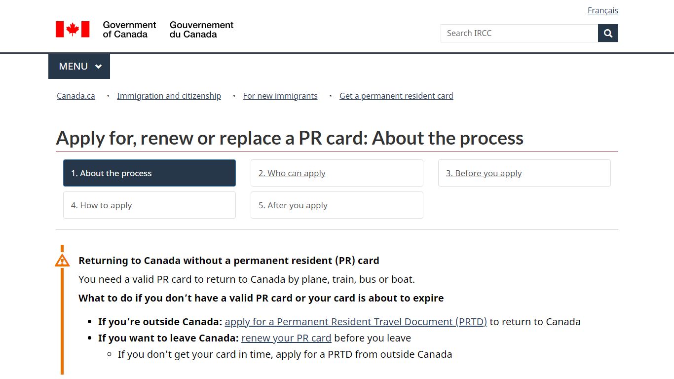 Apply for, renew or replace a PR card: About the process - Canada